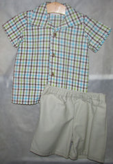 Green and Blue Plaid 2 pc